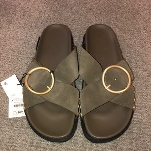 NWT Zara Birkenstock inspired type sandals